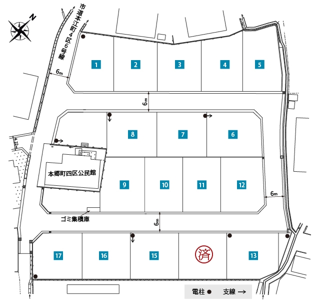 区画図1：コンフォートタウン本郷町・高専前2期