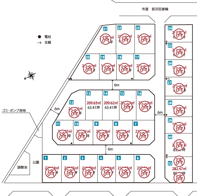 区画図1：コンフォートタウン神谷（黒部市）