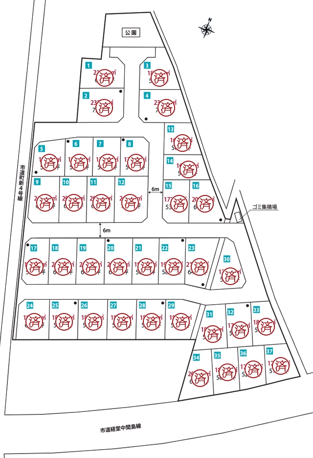 区画図1：コンフォートタウン町新（富山市）