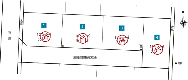 区画図1：コンフォートタウン向新庄4期（富山市）