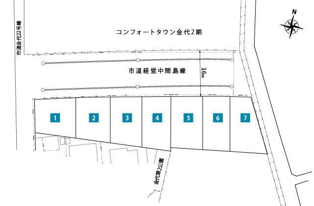 区画図1： コンフォートタウン金代