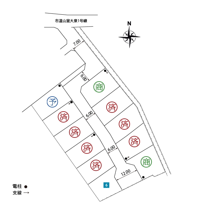 区画図1：コンフォートタウン山室6期（ユースピア跡地）